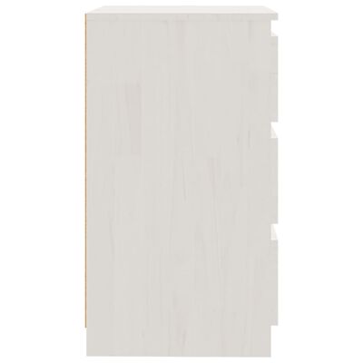 vidaXL sengeskab 60x36x64 cm massivt fyrretræ hvid