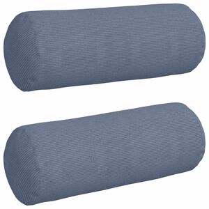 vidaXL Bolsterpuder 2 pcs Bl&aring; &Oslash; 25 x 70 cm Velourstof