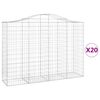 vidaXL buede gabionkurve 20 stk. 200x50x140/160 cm galvaniseret jern