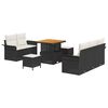 vidaXL Havesofa S&aelig;t med pude med opbevaring 8 pcs Sort og Cream