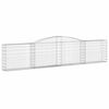 vidaXL buede gabionkurve 10 stk. 400x30x80/100 cm galvaniseret jern