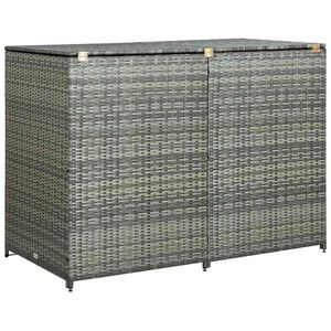vidaXL dobbelt skraldespandsskjuler 148x77x111 cm polyrattan gr&aring;
