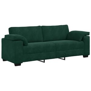 vidaXL 3-personers sofa 220x77x82 cm fl&oslash;jl m&oslash;rkegr&oslash;n