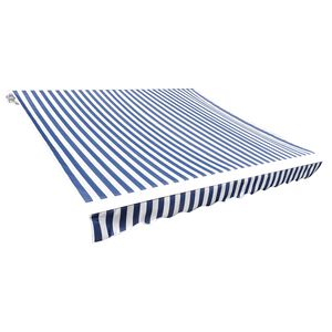 vidaXL udskiftningsdug til markise 300x250 cm polyester bl&aring; og hvid