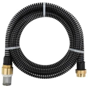 vidaXL sugeslange med messingkoblinger 1,1" 3 m PVC sort