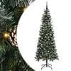 vidaXL Kunstigt juletr&aelig; Gr&oslash;n 210 cm PVC, plastik og st&aring;l