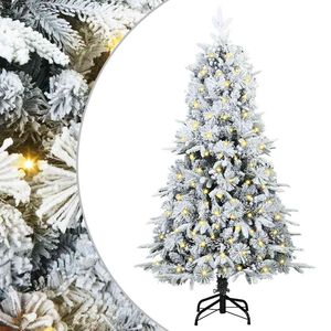 vidaXL Kunstigt Hinged Juletr&aelig; med 150 LED'er Hvid 150 cm PE og PVC