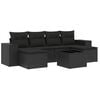 vidaXL sofas&aelig;t til haven 7 dele med hynder polyrattan sort