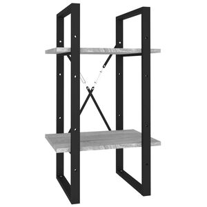 vidaXL bogreol m. 2 hylder 40x30x70 cm konstrueret tr&aelig; gr&aring; sonoma