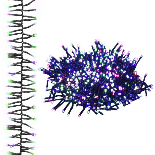 vidaXL LED-lyskæde 1000 LED'er 11 m PVC pastelfarvet lys