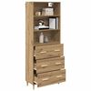 vidaXL Highboard Artisan Egetr&aelig; 69,5 x 32,5 x 180 cm Konstrueret tr&aelig;