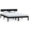 vidaXL sengeramme 140x190 cm massivt fyrretr&aelig; sort