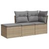 vidaXL sofas&aelig;t til haven 3 dele med hynder polyrattan beige