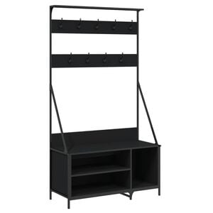 vidaXL t&oslash;jstativ med skoopbevaring 100x41x184 cm sort