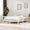 vidaXL sengeramme 160x200 cm King Size massivt tr&aelig; hvid