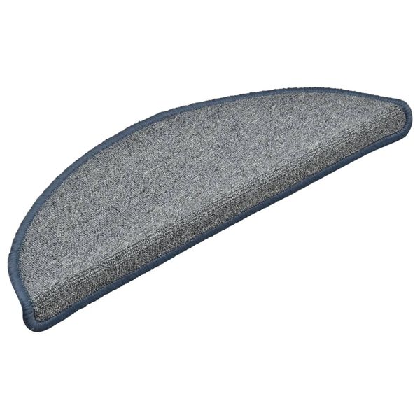 vidaXL trappem&aring;tter 15 stk. 56x17x3 cm lysegr&aring; og bl&aring; halvrunde