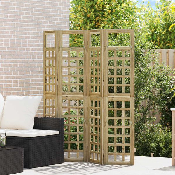 vidaXL Privatlivssk&aelig;rm Honningbrun 160 x 180 cm Massivt fyrretr&aelig;