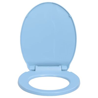vidaXL soft close toiletsæde oval blå