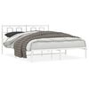 vidaXL sengeramme med sengegavl 150x200 cm metal hvid
