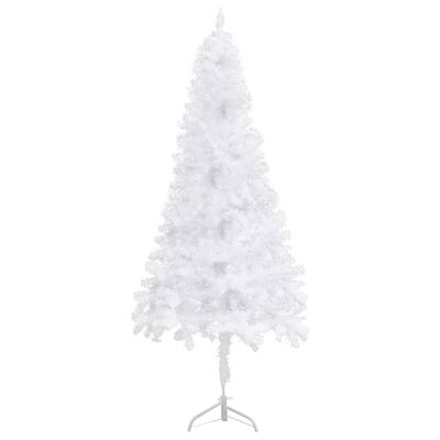vidaXL kunstigt juletræ med lys 180 cm til hjørne PVC hvid