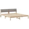 vidaXL Sengestel Brun og taupe 200 x 200 cm Massivt fyrretr&aelig;