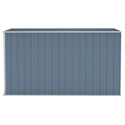 vidaXL vægmonteret haveskur 118x288x178 cm galvaniseret stål grå