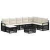 vidaXL Havesofa S&aelig;t 9 stk. Sort polyrattan