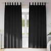 vidaXL Mørklægningsgardiner med ringe 2 pcs Sort 245 x 140 cm