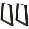 vidaXL spisebordsben V-formet 2 stk. sort 70 x (72-73,3) cm st&aring;l