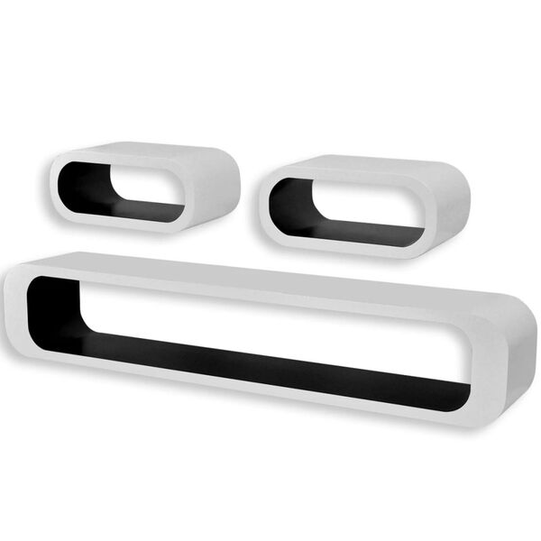 vidaXL kubeformede væghylder 6 stk. sort og hvid