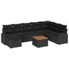 vidaXL Havesofa S&aelig;t 9 stk. Sort polyrattan