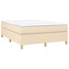 vidaXL Boxspring sengeramme 140x200 cm stof cremefarvet