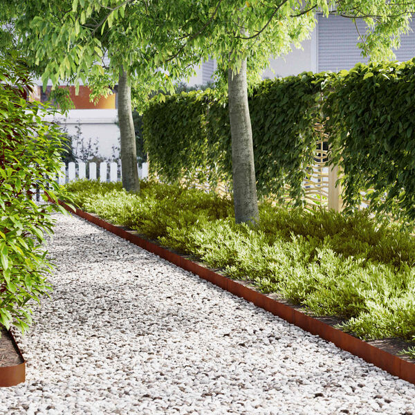 vidaXL Pl&aelig;nekant 30 pcs Brun 100 x 0.05 x 20 cm Cortenst&aring;l