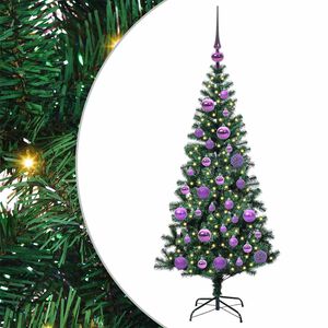 vidaXL Kunstig Forbelyst Juletr&aelig; med stativ Gr&oslash;n 120 cm PVC og metal