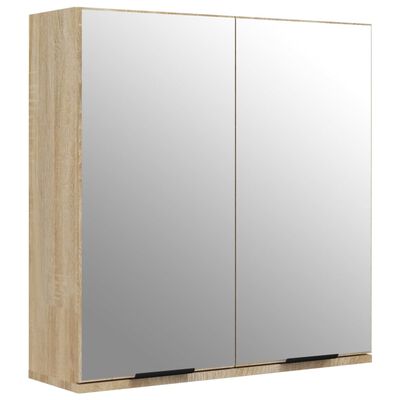 vidaXL badeværelsesskab med spejl 64x20x67 cm sonoma-eg