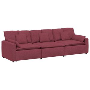 vidaXL modulsofa med hynder vinr&oslash;d