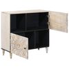 vidaXL Sideboard med d&oslash;r Hvid 80 x 33,5 x 75 cm Massivt mangotr&aelig;