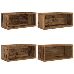 vidaXL CD Opbevaringsr&aelig;kke 4 stk. Egetr&aelig; 40 x 17 x 17 cm