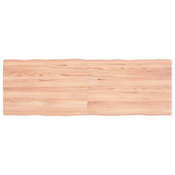 vidaXL bordplade 120x40x(2-4) cm naturlig kant behandlet træ lysebrun