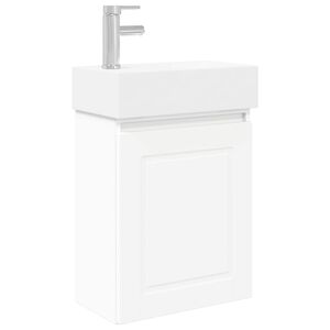 vidaXL Badev&aelig;relses Vanity-enhed med Armatur Hvid 45,5 x 22,5 x 84 cm
