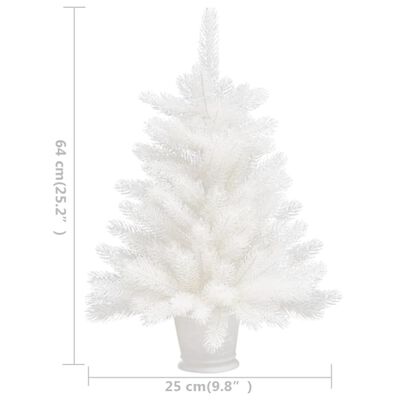 vidaXL kunstigt juletræ med lys 65 cm hvid