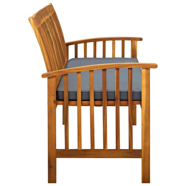 vidaXL haveb&aelig;nk med hynde 147 cm massivt akacietr&aelig;