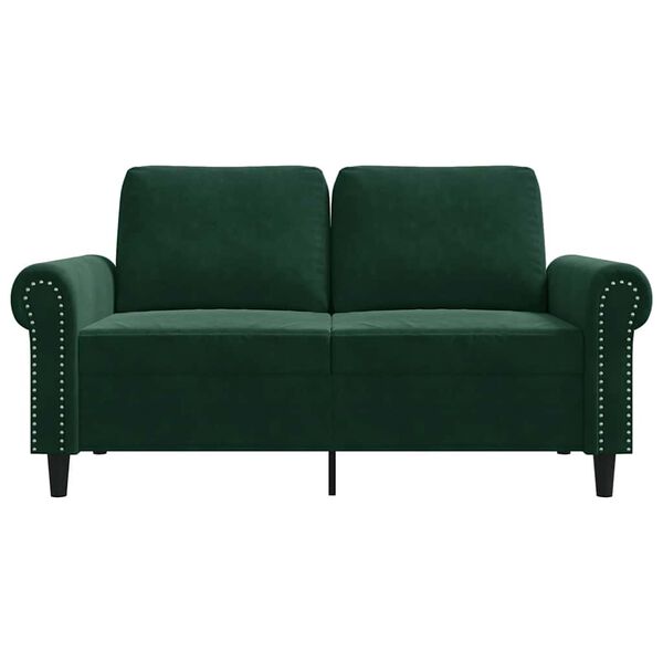 vidaXL 2-personers sofa 120 cm fl&oslash;jl m&oslash;rkegr&oslash;n