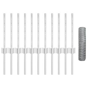 vidaXL Hegn med post S&oslash;lv 0,4 x 25 m St&aring;l