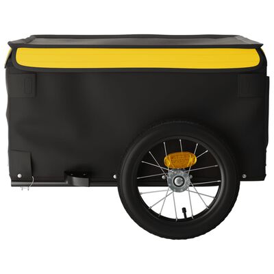 vidaXL cykelanhænger 30 kg jern sort og gul
