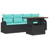 vidaXL Havesofa S&aelig;t 5 stk. Sort Poly rattan
