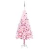 vidaXL kunstigt juletr&aelig; med lys og kugles&aelig;t 120 cm PVC lyser&oslash;d
