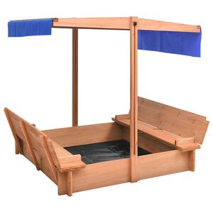 vidaXL sandkasse med tag 112x112x112 cm fyrretr&aelig;