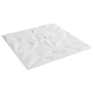 vidaXL V&aelig;gpaneler 12 stk. 50 x 50 cm Hvid XPS Skum