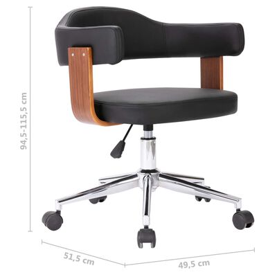 vidaXL drejelige spisebordsstole 2 stk. bøjet træ og kunstlæder sort
